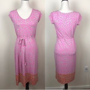 Boden short sleeve tie contrasted bottom dress 6L